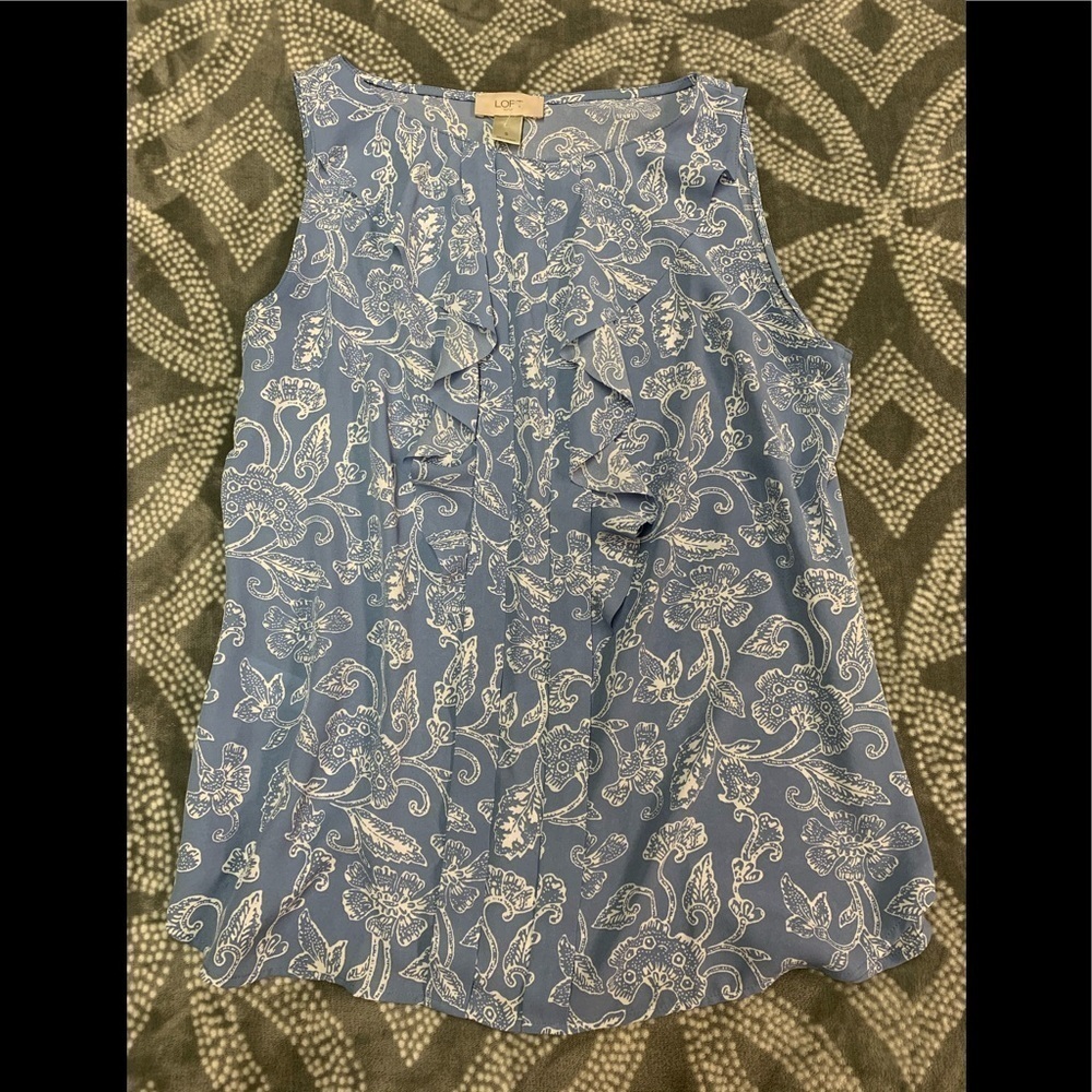 Women’s loft outlet ruffled tank top S